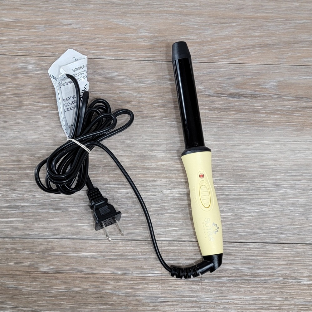 Sutra Beauty Mini Curling Wand Yellow Ceramic Tourmaline Travel Styler 30CIM-B53
